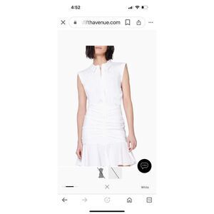 Veronica Beard White Bell Button Down Ruched Shirtdress Size 12